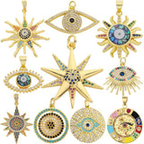 18K Plated Greek Evil Eye Charms Pendant Jewelry Making