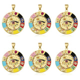 18K Plated Greek Evil Eye Charms Pendant Jewelry Making