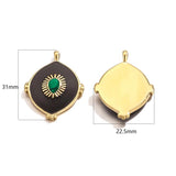2pcs Bohemian Enamel Earring Charms Natural Stone Pendants