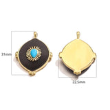 2pcs Bohemian Enamel Earring Charms Natural Stone Pendants