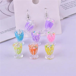 Resin Ice Cream Cup Charms for Earring DIY Jewelry Making