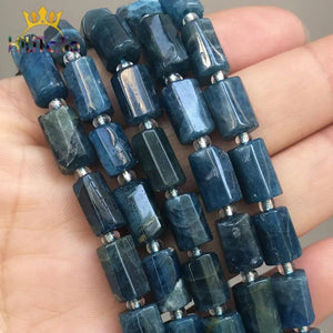 Faceted Apatite Stone Beads for DIY Jewelry Making, 7.5in