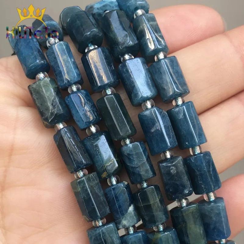 Faceted Apatite Stone Beads for DIY Jewelry Making, 7.5in