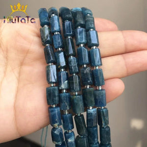 Faceted Apatite Stone Beads for DIY Jewelry Making, 7.5in