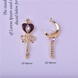 10pcs Moon & Heart Metal Charms for DIY Jewelry Making