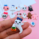 10pcs Halloween Ghost Charm Eye Pendant for DIY Jewelry Making