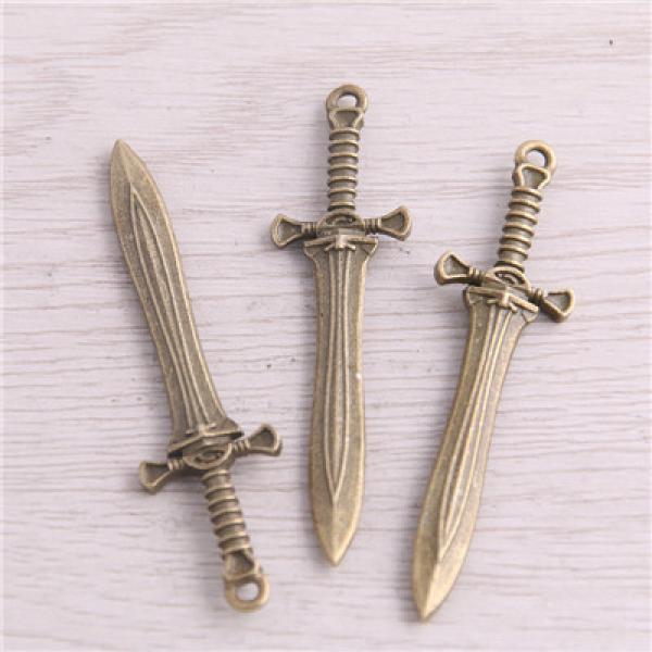 12PCS Weapon Charms Pendant Jewelry Metal Alloy Marking