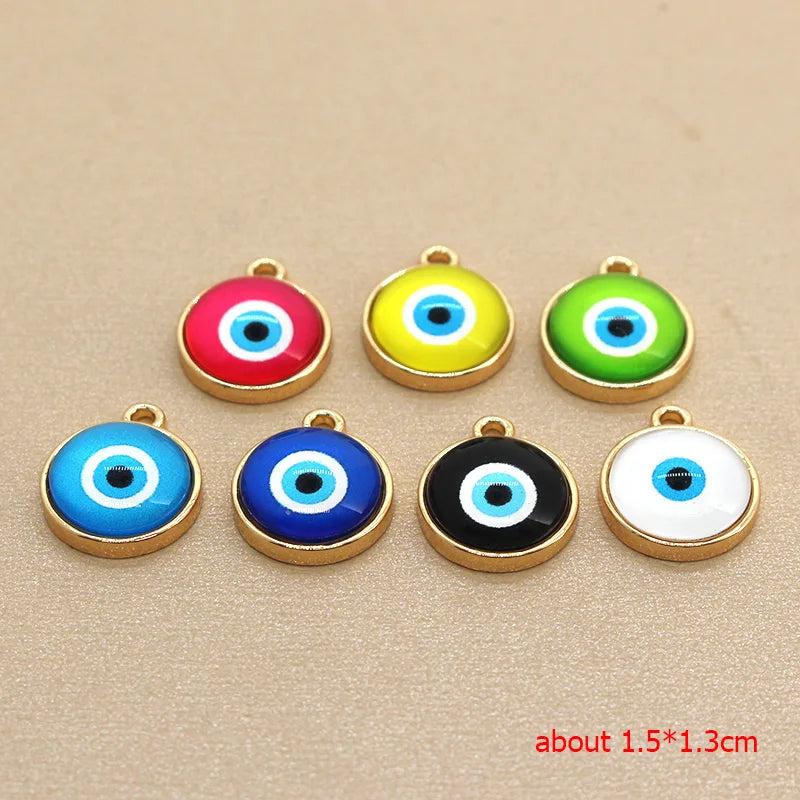 10pcs Resin Evil Eye Charms for Earring Jewelry DIY Accessory