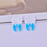 10pcs Fluorescent Teeth Arcylic Charms 40*27mm DIY Jewelry Making Bulk