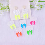 10pcs Fluorescent Teeth Arcylic Charms 40*27mm DIY Jewelry Making Bulk
