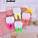10pcs Fluorescent Teeth Arcylic Charms 40*27mm DIY Jewelry Making Bulk