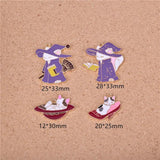 10pcs Halloween Witch Cat Enamel Charms DIY Jewelry Making