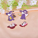 10pcs Halloween Witch Cat Enamel Charms DIY Jewelry Making