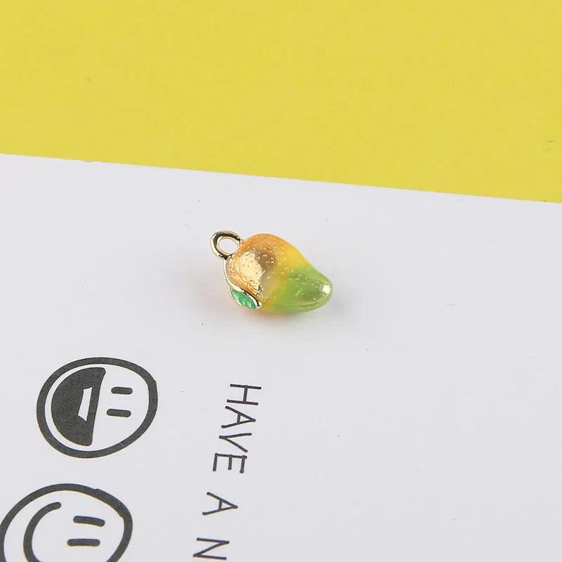 6pcs Mini 3D Fruit Dragon Banana Orange Drop Oil DIY Hand Rope Charms