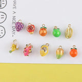 6pcs Mini 3D Fruit Dragon Banana Orange Drop Oil DIY Hand Rope Charms