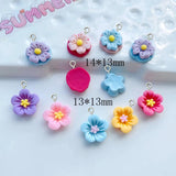 20Pcs Flower Pendant Charms for Jewelry Making Diy Accessories