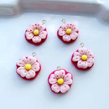 20Pcs Flower Pendant Charms for Jewelry Making Diy Accessories
