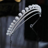 Rhinestone Pearls Crown Headband Wedding Ornaments Bridal Hair Jewelry