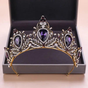 Purple Vintage Crown Bride Wedding Bridal Tiara Headband