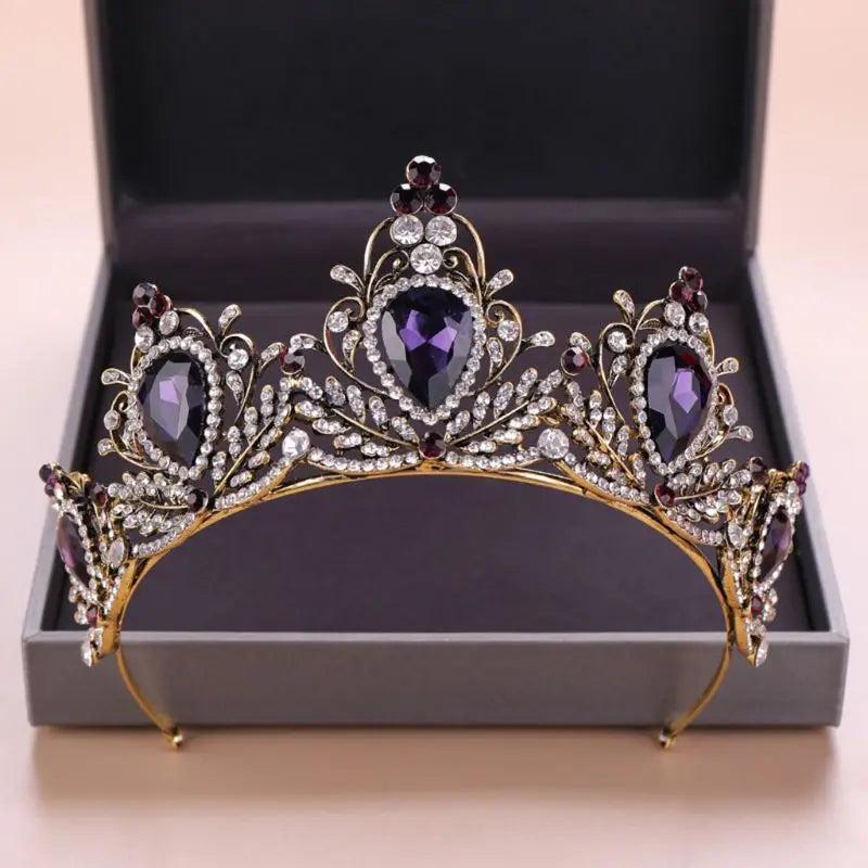 Purple Vintage Crown Bride Wedding Bridal Tiara Headband