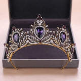 Purple Vintage Crown Bride Wedding Bridal Tiara Headband