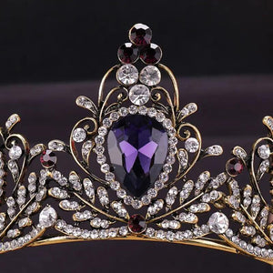 Purple Vintage Crown Bride Wedding Bridal Tiara Headband