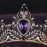 Purple Vintage Crown Bride Wedding Bridal Tiara Headband