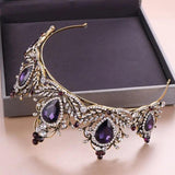 Purple Vintage Crown Bride Wedding Bridal Tiara Headband
