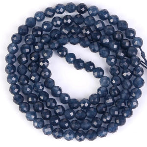 Natural Faceted Sapphires Round Spacer Beads For Jewelry Making - 2 3 4mm