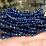 Natural Faceted Sapphires Round Spacer Beads For Jewelry Making - 2 3 4mm