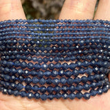 Natural Faceted Sapphires Round Spacer Beads For Jewelry Making - 2 3 4mm