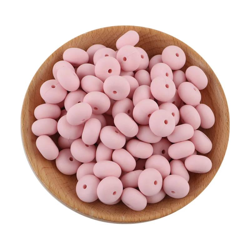 50Pcs Abacus Silicone Beads BPA-Free Jewelry Making Pacifier Chain Teeth Che
