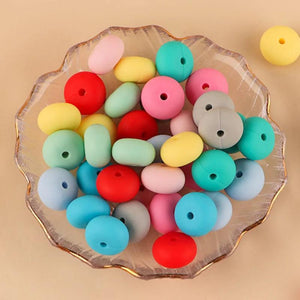 50Pcs Abacus Silicone Beads BPA-Free Jewelry Making Pacifier Chain Teeth Che