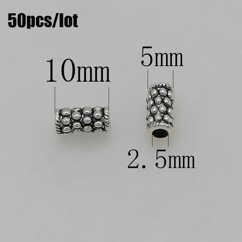 Antique Metal Tube Loose Beads Alloy Bracelets Bead Spacers DIY Jewelry