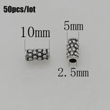 Antique Metal Tube Loose Beads Alloy Bracelets Bead Spacers DIY Jewelry