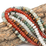 Natural Stone Angelite Jaspers Morganite Rondelle Beads