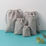 5pcs Sweet Pink Organza Velvet Bags 5x7 7x9 10x12cm Storage Bags