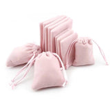 5pcs Sweet Pink Organza Velvet Bags 5x7 7x9 10x12cm Storage Bags