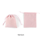 5pcs Sweet Pink Organza Velvet Bags 5x7 7x9 10x12cm Storage Bags