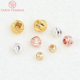 50PCS 3MM 4MM 24K Plated Brass Septum Beads DIY Jewelry Accessories