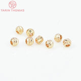 50PCS 3MM 4MM 24K Plated Brass Septum Beads DIY Jewelry Accessories
