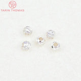 50PCS 3MM 4MM 24K Plated Brass Septum Beads DIY Jewelry Accessories