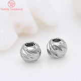 50PCS 3MM 4MM 24K Plated Brass Septum Beads DIY Jewelry Accessories