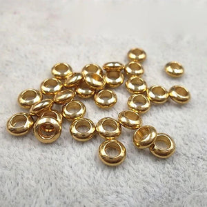 100pcs Big Hole Brass Spacer Beads 6mm High Copper Loose Beads
