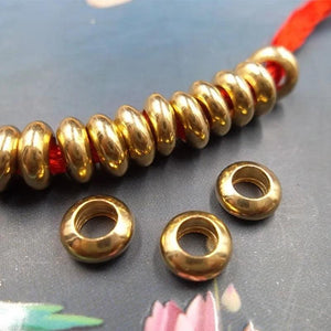 100pcs Big Hole Brass Spacer Beads 6mm High Copper Loose Beads