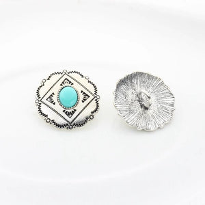 3pcs/lot 30MM Retro Zinc Alloy Charms Pendant Round Flowers Concho Button