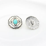3pcs/lot 30MM Retro Zinc Alloy Charms Pendant Round Flowers Concho Button