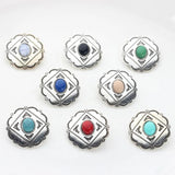 3pcs/lot 30MM Retro Zinc Alloy Charms Pendant Round Flowers Concho Button