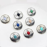 3pcs/lot 30MM Retro Zinc Alloy Charms Pendant Round Flowers Concho Button