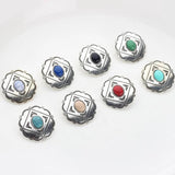 3pcs/lot 30MM Retro Zinc Alloy Charms Pendant Round Flowers Concho Button